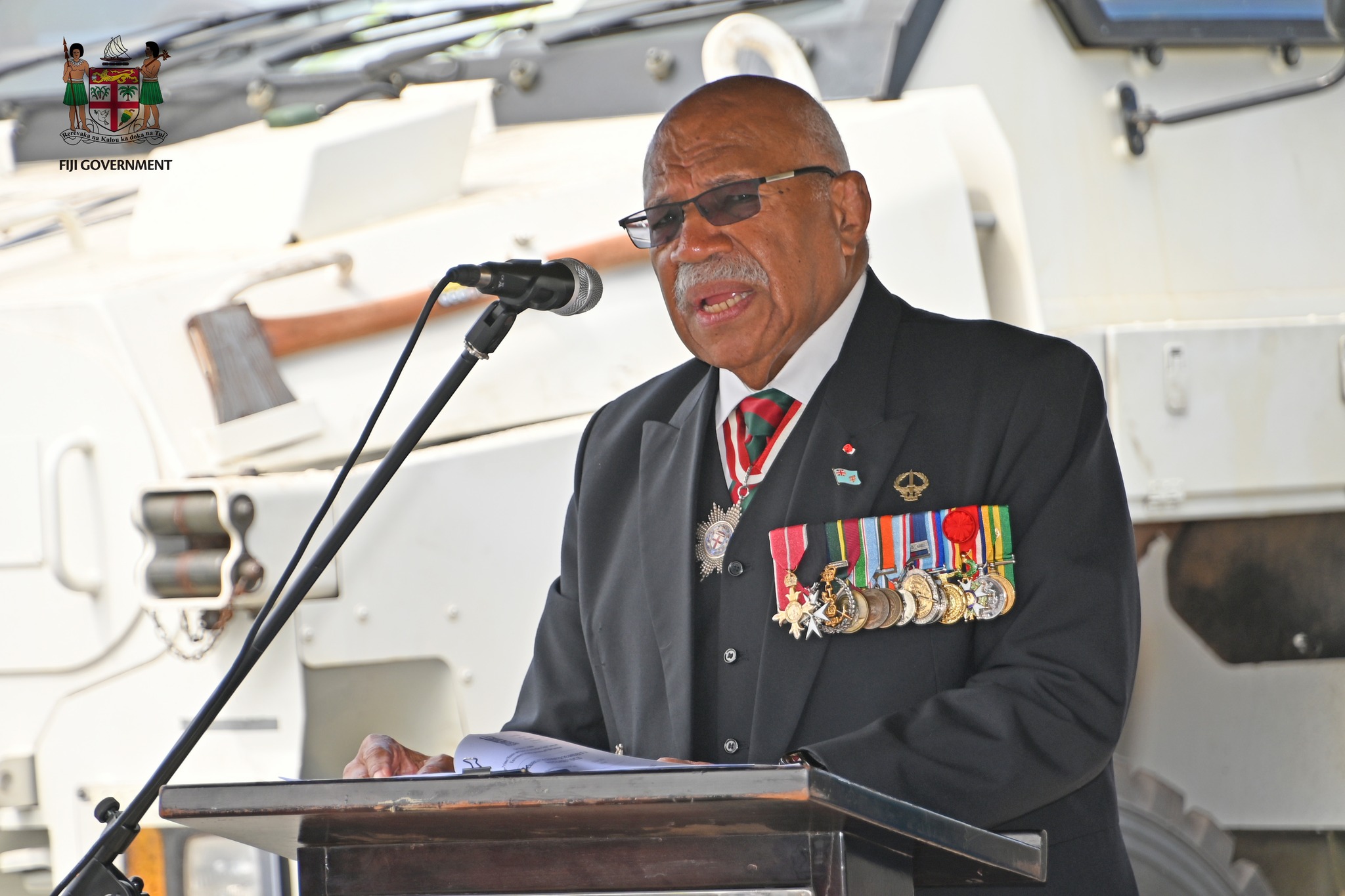 PM Rabuka Gives Remarks at The Ceremony For The Handover of 14 Protected Mobility Vehicles by The Australian Government