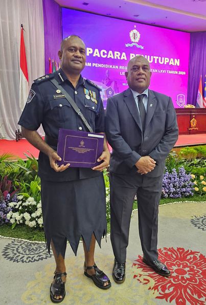 Senior Superintendent of Police Kasiano Vusonilawe of the Fiji Police Force graduated from the National Resilience Institute of the Republic of Indonesia (LEMHANNAS))