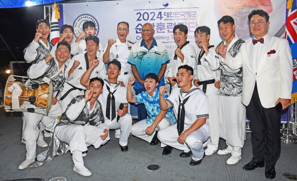 PM Rabuka Attends Korea National day celebration aboard the Roks Hansando ship